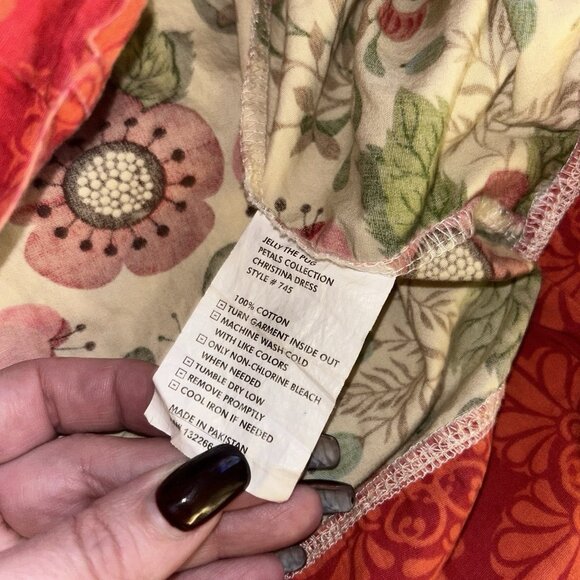 Jelly The Pug Multicolor Floral Long Sleeve Christina Dress Size 4T - Picture 8 of 8